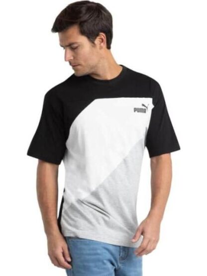 PLAYERA PUMA POWER COLORBLOCK TEE BLANCO/NEGRO PUMA - Image 4