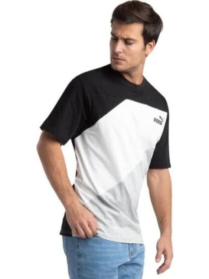 PLAYERA PUMA POWER COLORBLOCK TEE BLANCO/NEGRO PUMA - Image 5