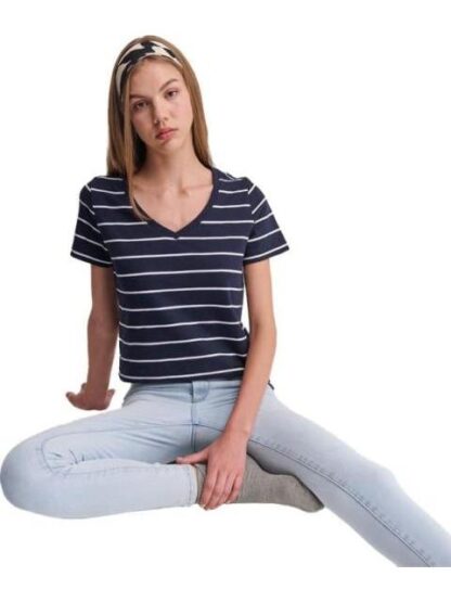 PLAYERA RAYAS AZUL MARINO HOLLY LAND