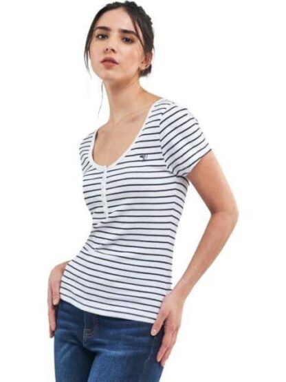 PLAYERA RAYAS MANGA CORTA BLANCO HOLLY LAND