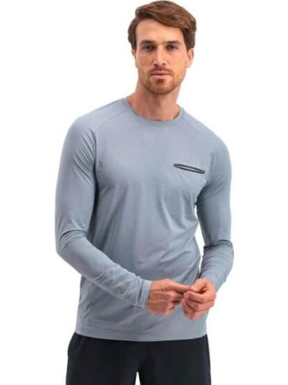 PLAYERA ROPA DEPORTIVA PLAYERA ML AZUL SKECHERS1 - Image 2