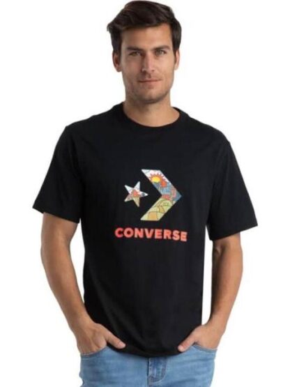 PLAYERA STAR CHEVRON BLOCK INFILL SS TEE NEGRO CONVERSE