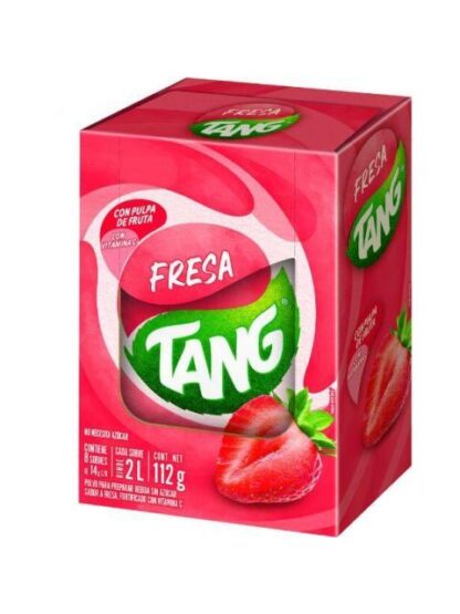 POLVO PARA PREPARAR BEBIDA TANG SABOR FRESA PAQUETE CON 8 SOBRES