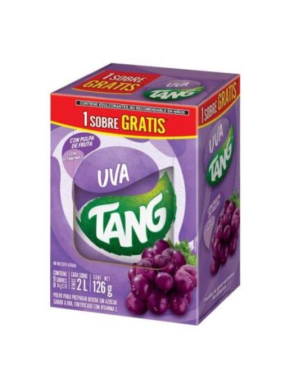 POLVO PARA PREPARAR BEBIDA TANG SABOR UVA PAQUETE CON 8 SOBRES
