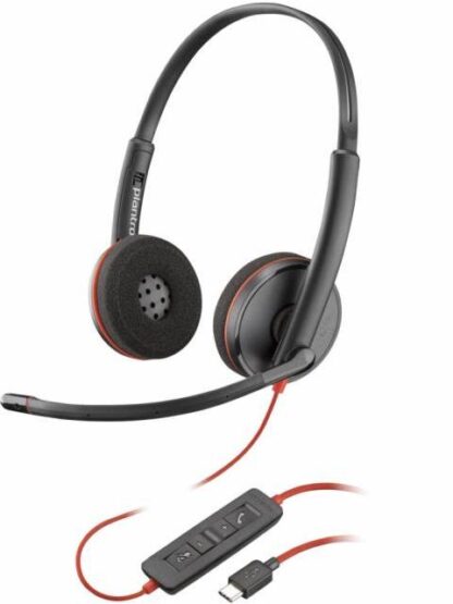 POLY AUDIFONOS BLACKWIRE 3220 ALAMBRICO USB 2.0 NEGRO