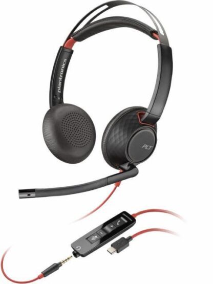 POLY AUDIFONOS CON MICROFONO BLACKWIRE 5220 ALAMBRICO 2 METROS NEGRO