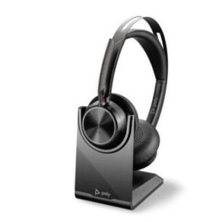 POLY AUDIFONOS CON MICROFONO VOYAGER FOCUS 2 UC MICROSOFT CON BASE BLUETOOTH ALAMBRICO-INALAMBRICO USB-A NEGRO