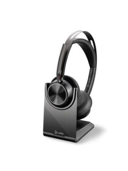 POLY AUDIFONOS CON MICROFONO VOYAGER FOCUS 2 UC MICROSOFT CON BASE BLUETOOTH ALAMBRICO-INALAMBRICO USB-A NEGRO