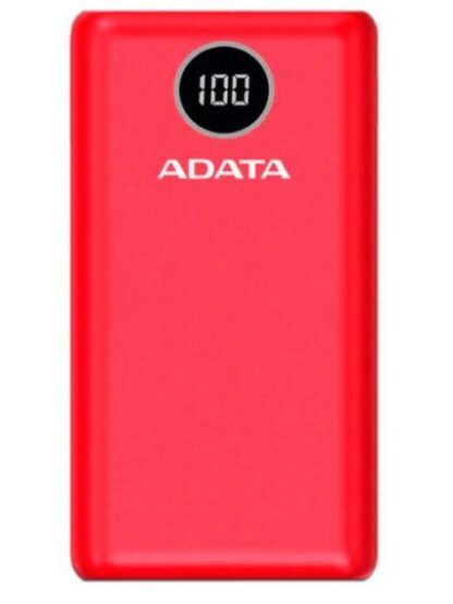 POWERBANK ADATA P20000QCD 20 000 MAH. COMPATIBLE CON QUALCOMM QC 3.0 Y USB POWER DELIVERY 3.0. INDICADOR DIGITAL DE CARGA Y 2 PUERTOS USBA Y 1 USBC