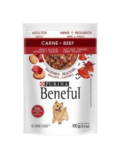 PURINA BENEFUL ADULTOS MINIS CARNE SOBRE DE 100 GR