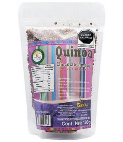 QUINOA INFLADA CON CHOCOLATE AMARGO 100 G DE LOS ANDES
