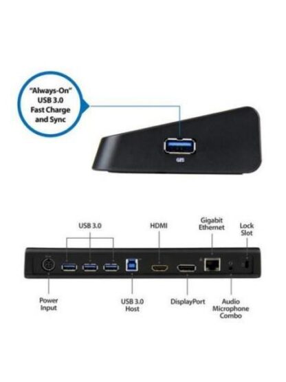 STARTECH  DOCKING STATION UNIVERSAL DISPLAYPORT HDMI 4K 4X USB 3.0 NEGRO - Image 2