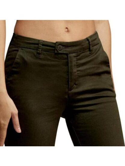 PANTALON CINTURA REGULAR CORTE SKINNY VERDE OLIVO HOLLY LAND - Image 2