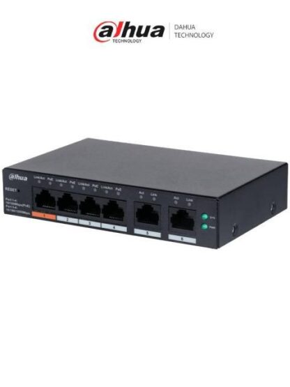 ROUTER DAHUA CS40064ET60 SWITCH POE DE 6 PUERTOS ADMINISTRABLE 4 PUERTOS POE 10-100 2 PUERTOS UPLINK 10-100-1000 60 WATTS TOTALES - Image 2
