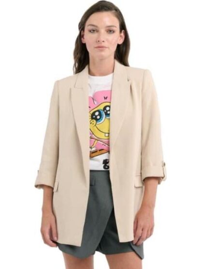 SACO LISO MANGA ELEVADORES BEIGE HOLLY LAND