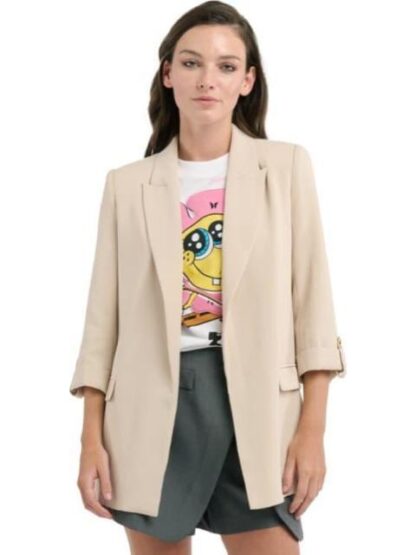 SACO LISO MANGA ELEVADORES BEIGE HOLLY LAND - Image 2