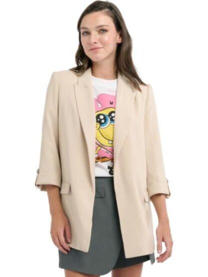 SACO LISO MANGA ELEVADORES BEIGE HOLLY LAND - Image 3