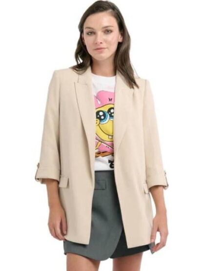 SACO LISO MANGA ELEVADORES BEIGE HOLLY LAND - Image 4