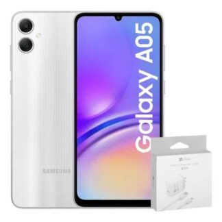 SAMSUNG GALAXY A05 DUAL SIM 128 GB SILVER 4 RAM + POWER ADAPTER GENERICO 20W