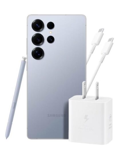 SAMSUNG GALAXY S25 ULTRA 12GB 512GB 5G AZUL + ADAPTADOR 25W EP-T2510 CABLE BLANCO
