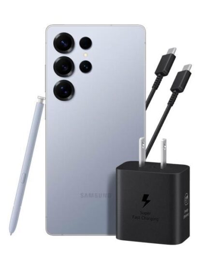 SAMSUNG GALAXY S25 ULTRA 12GB 512GB 5G AZUL + ADAPTADOR 25W EP-T2510 CABLE NEGRO