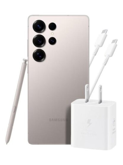 SAMSUNG GALAXY S25 ULTRA 12GB 512GB 5G GRIS + ADAPTADOR 25W EP-T2510 CABLE BLANCO