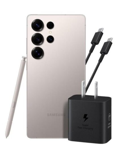 SAMSUNG GALAXY S25 ULTRA 12GB 512GB 5G GRIS + ADAPTADOR 25W EP-T2510 CABLE NEGRO