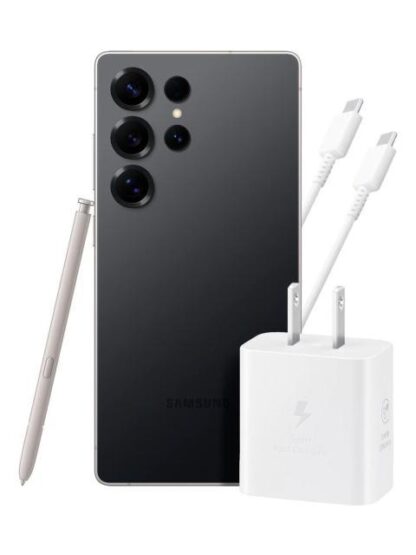 SAMSUNG GALAXY S25 ULTRA 12GB 512GB 5G NEGRO + ADAPTADOR 25W EP-T2510 CABLE BLANCO