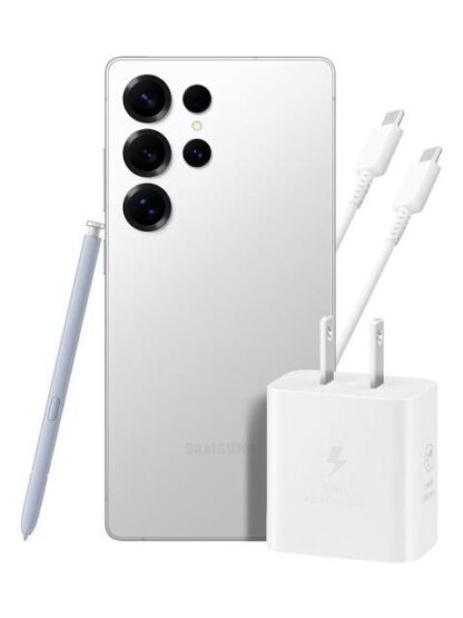 SAMSUNG GALAXY S25 ULTRA 12GB 512GB 5G PLATA + ADAPTADOR 25W EP-T2510 CABLE BLANCO