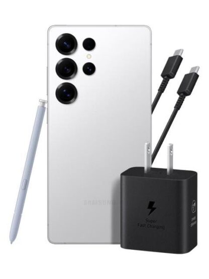 SAMSUNG GALAXY S25 ULTRA 12GB 512GB 5G PLATA + ADAPTADOR 25W EP-T2510 CABLE NEGRO