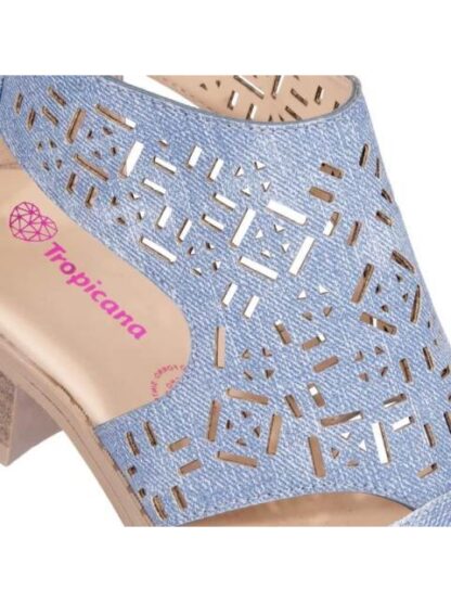 SANDALIA BOTIN CON TACON AZUL TROPICANA N - Image 6