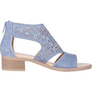 SANDALIA BOTIN CON TACON AZUL TROPICANA N