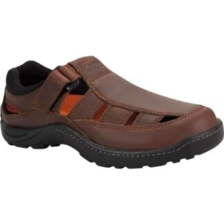 SANDALIA CASUAL AJUSTE CON VELCRO VINO KAFE