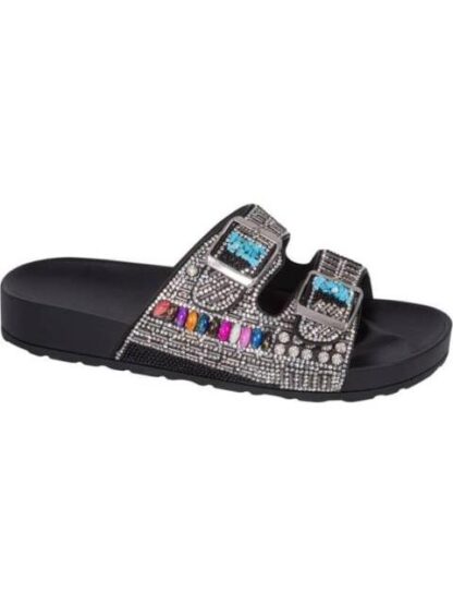 SANDALIA CASUAL CON PIEDRAS NEGRO VI LINE - Image 2