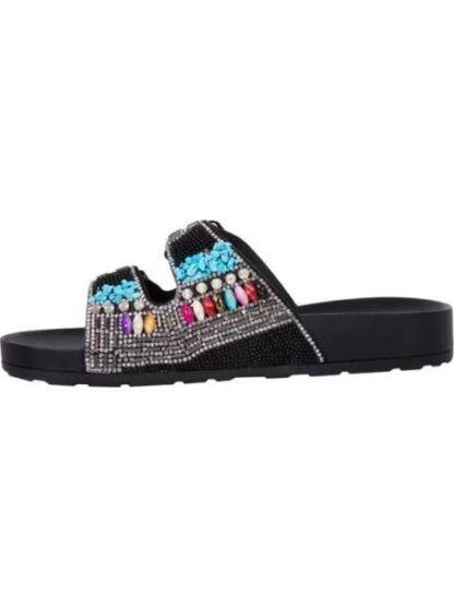 SANDALIA CASUAL CON PIEDRAS NEGRO VI LINE - Image 5