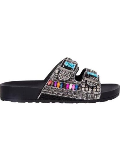 SANDALIA CASUAL CON PIEDRAS NEGRO VI LINE