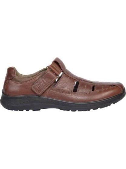 SANDALIA CASUAL DE PIEL CAFE FLEXI