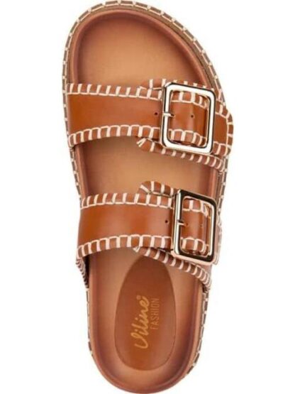 SANDALIA TEJIDA COGNAC VI LINE FASHION - Image 3