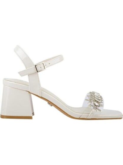 SANDALIA CON BRILLOS BEIGE/HUESO THALIA SODI