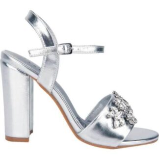 SANDALIA CON BRILLOS PLATA THALIA SODI