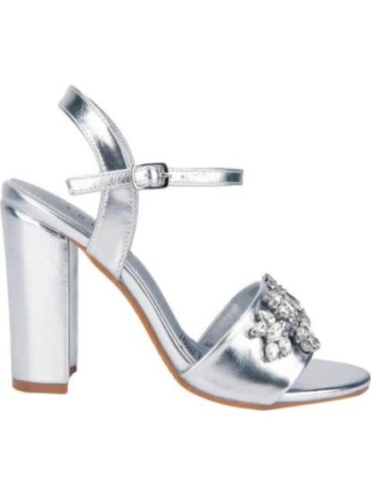 SANDALIA CON BRILLOS PLATA THALIA SODI