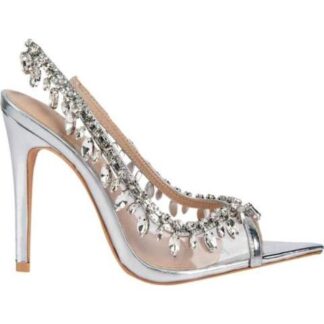 SANDALIA CON PEDRERIA PLATA THALIA SODI