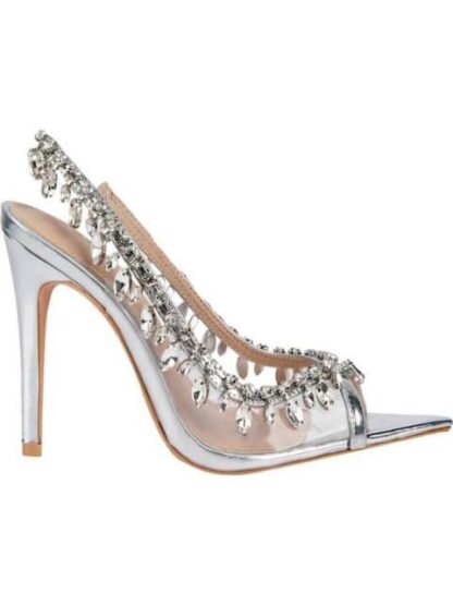 SANDALIA CON PEDRERIA PLATA THALIA SODI
