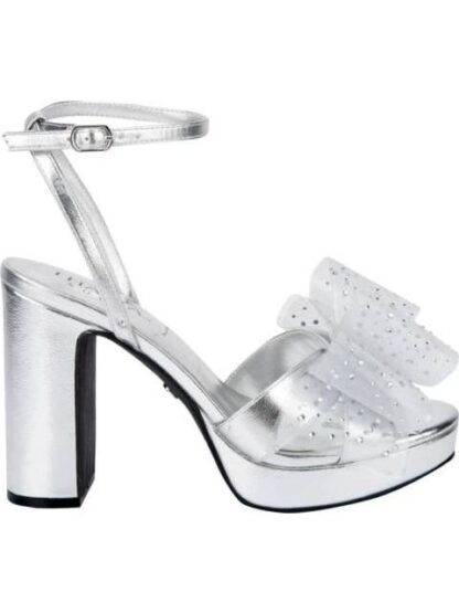 SANDALIA CON PLATAFORMA MOÑO PLATA THALIA SODI