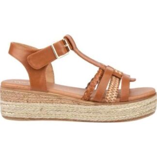 SANDALIA CON PLATAFORMA RAFIA COGNAC VI LINE