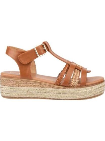 SANDALIA CON PLATAFORMA RAFIA COGNAC VI LINE