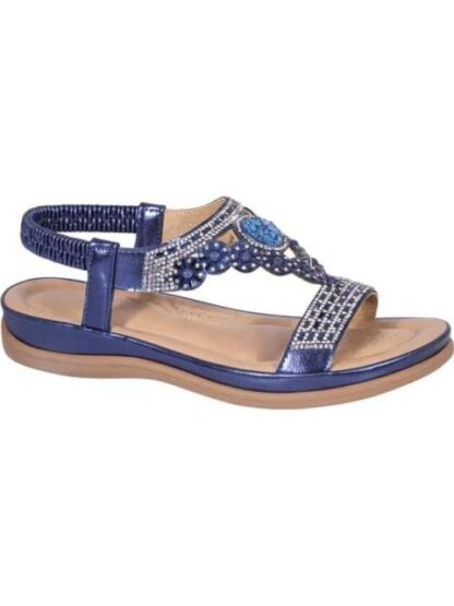 SANDALIA CONFORT CON BRILLOS AZUL VI LINE - Image 2
