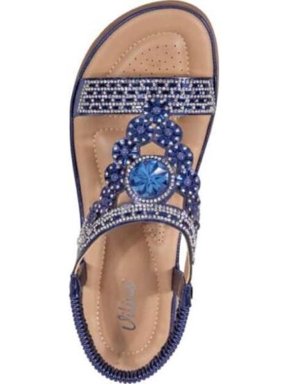 SANDALIA CONFORT CON BRILLOS AZUL VI LINE - Image 3