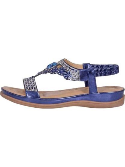 SANDALIA CONFORT CON BRILLOS AZUL VI LINE - Image 5