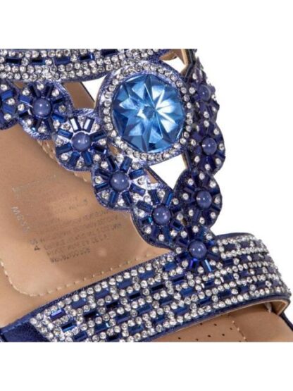 SANDALIA CONFORT CON BRILLOS AZUL VI LINE - Image 6